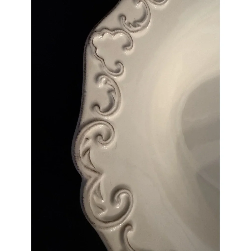 Crate and Barrel Evette 12 Large Oval Salad Serving Bowl Made In Portugal